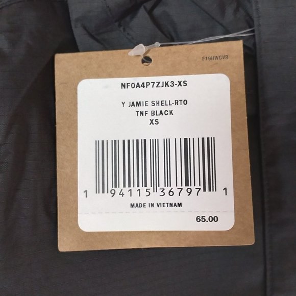 🆕 The North Face Youth Jamie Shell Jacket, TNF Black, XS, S and M, Auth., NWT - Picture 4 of 5
